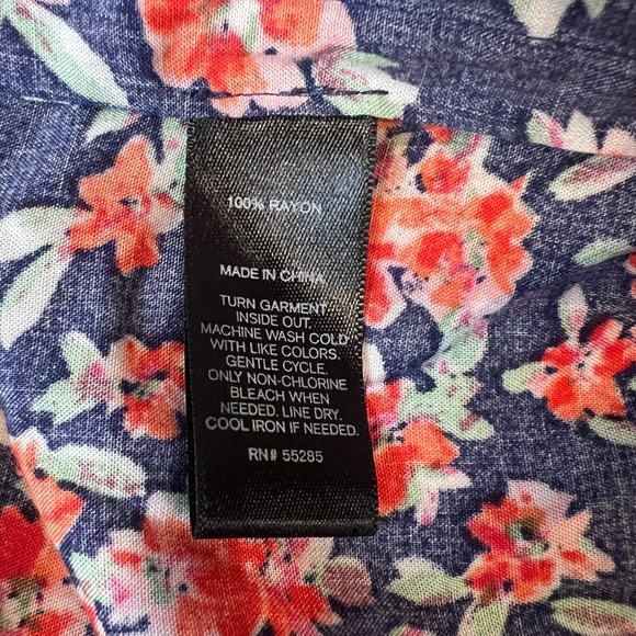 Express Women's M Navy Floral Zip Front Bomber Jacket Chic Retro Floralcore - Picture 5 of 6